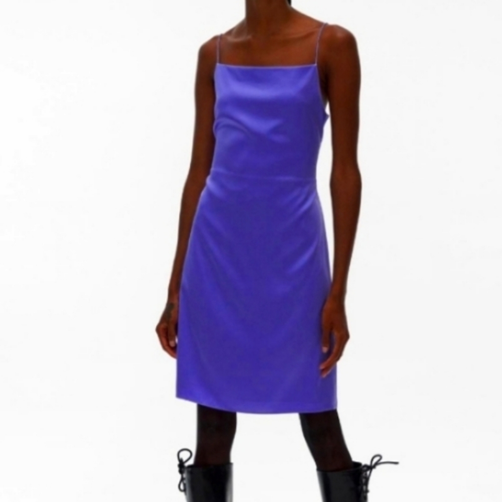 (NWT)Silk Open Back Mini Dress